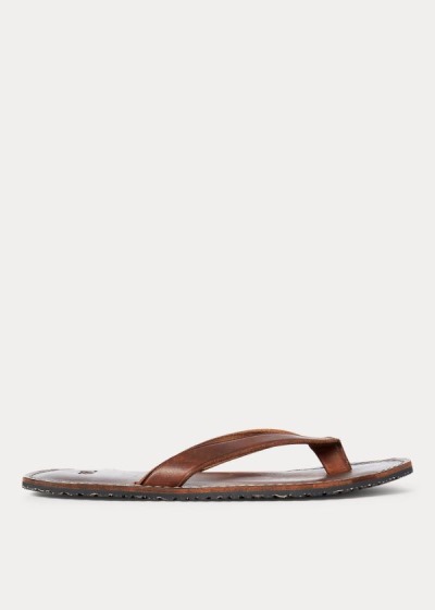 Ralph Lauren Læder Flip-Flop Sandaler Herre Danmark (XHIPW0584)